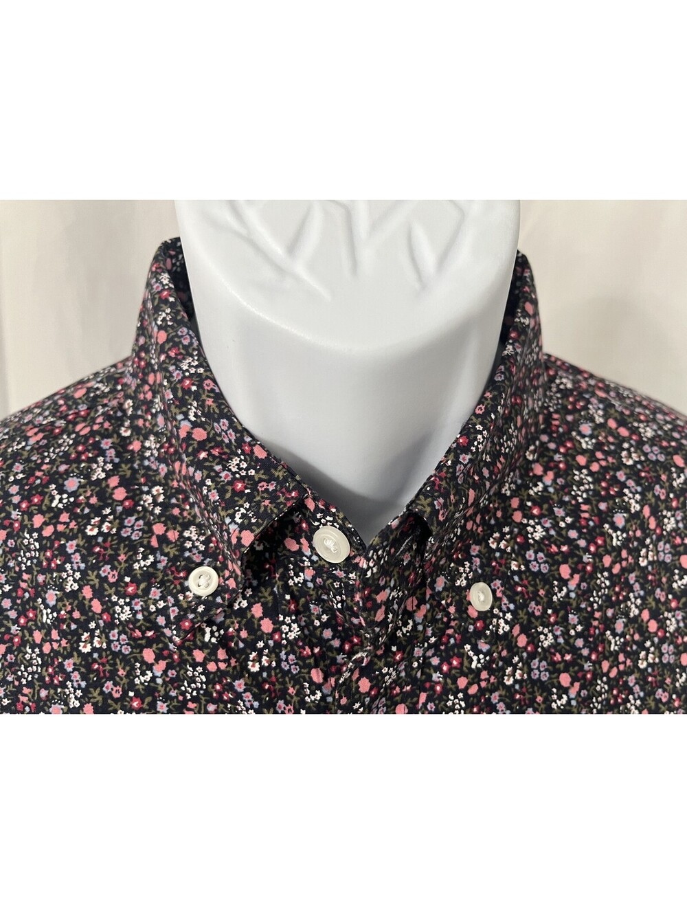 J. Crew Men's Blue Pink White Slim Fit Flex l/s Shirt Medium M Button Down